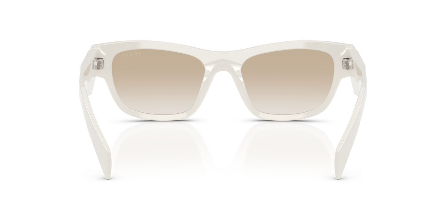 Sunglasses Prada PR B09S (26A80M) color rosa pastello shape butterfly lenses trasparente sfumato grigio chiaro