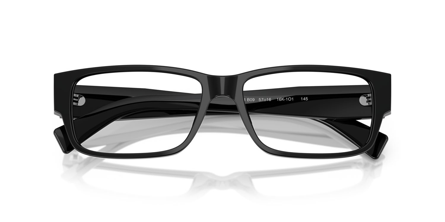 Eyeglasses Prada PR B09V (16K1O1) color nero shape rectangle lenses lente demo