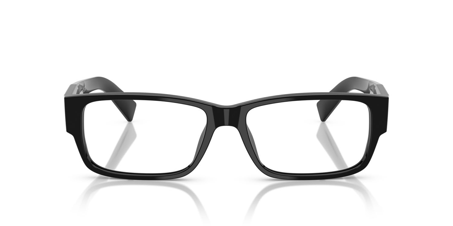 Eyeglasses Prada PR B09V (16K1O1) color nero shape rectangle lenses lente demo