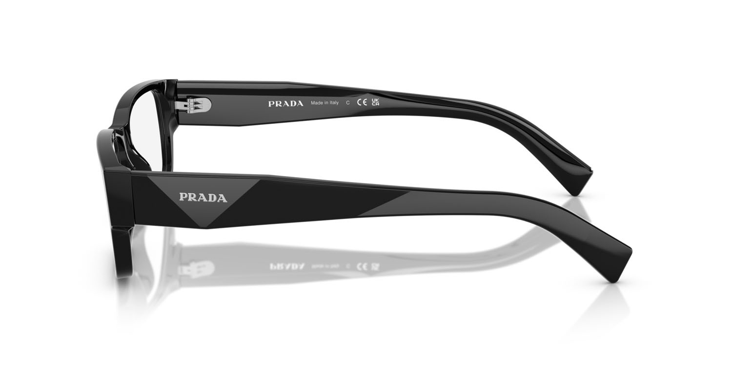 Eyeglasses Prada PR B09V (16K1O1) color nero shape rectangle lenses lente demo