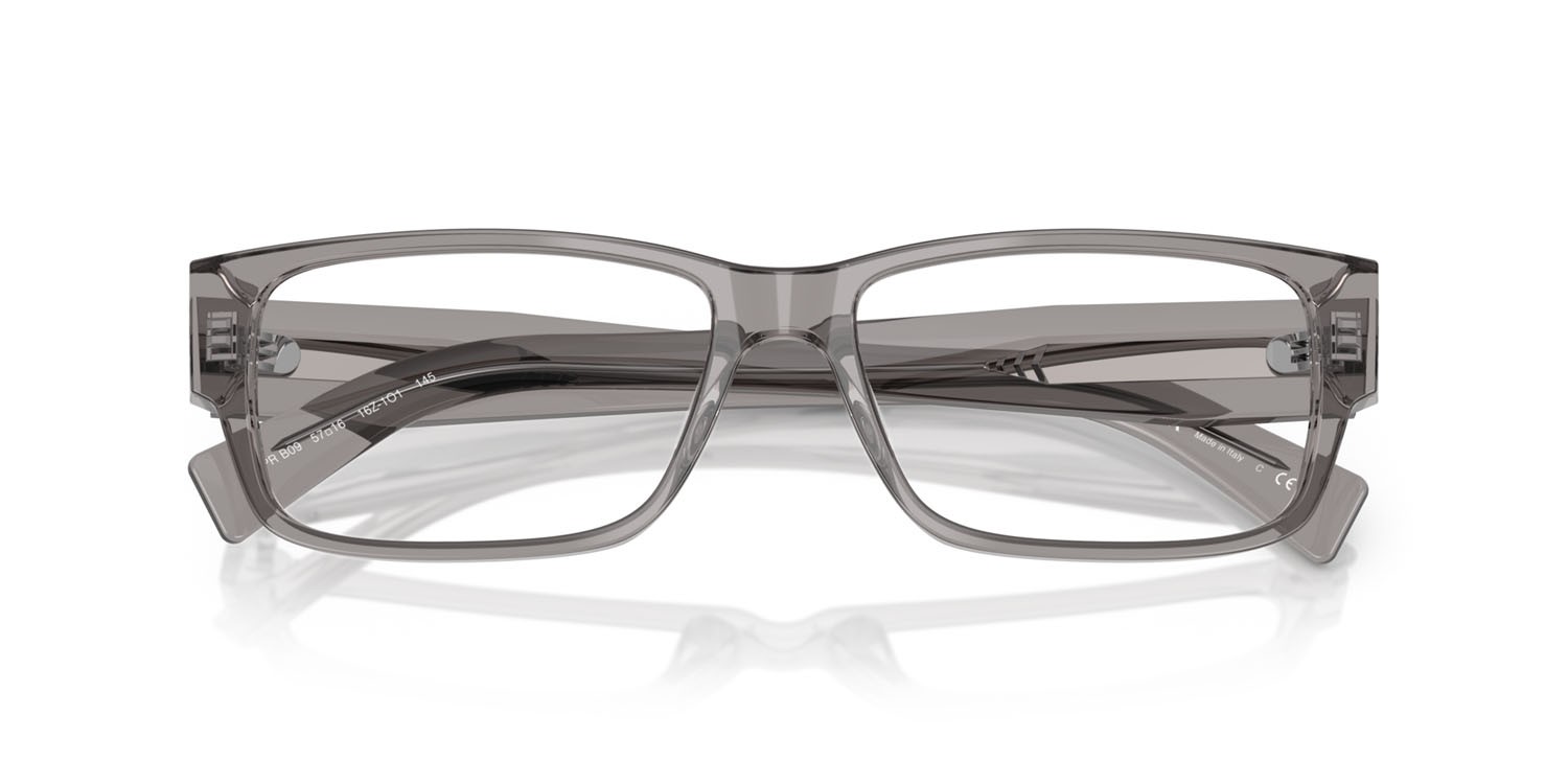 Eyeglasses Prada PR B09V (16Z1O1) color grigio trasparente shape rectangle lenses lente demo
