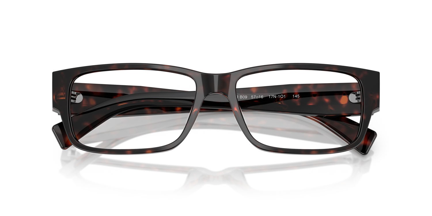 Eyeglasses Prada PR B09V (17N1O1) color root havana shape rectangle lenses lente demo
