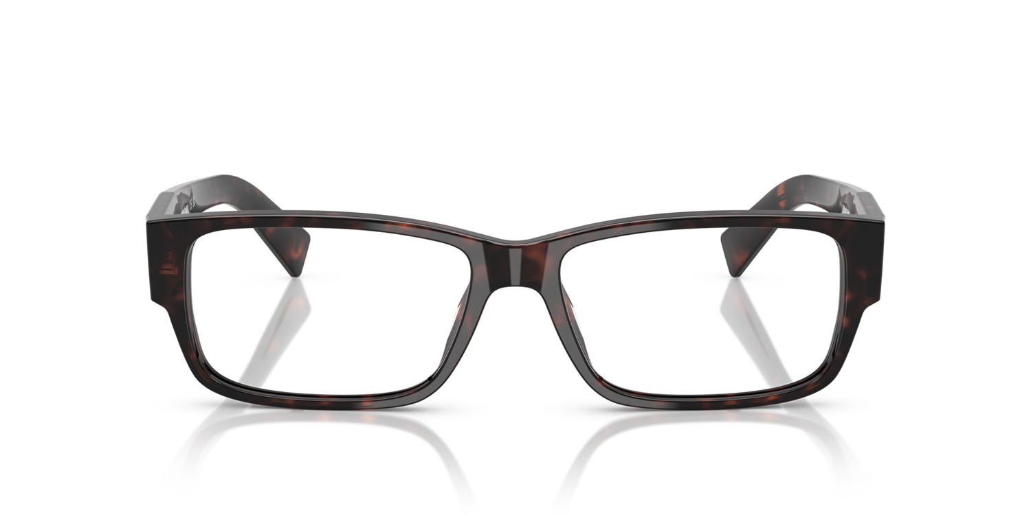 Eyeglasses Prada PR B09V (17N1O1) color root havana shape rectangle lenses lente demo