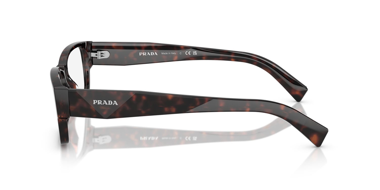Eyeglasses Prada PR B09V (17N1O1) color root havana shape rectangle lenses lente demo