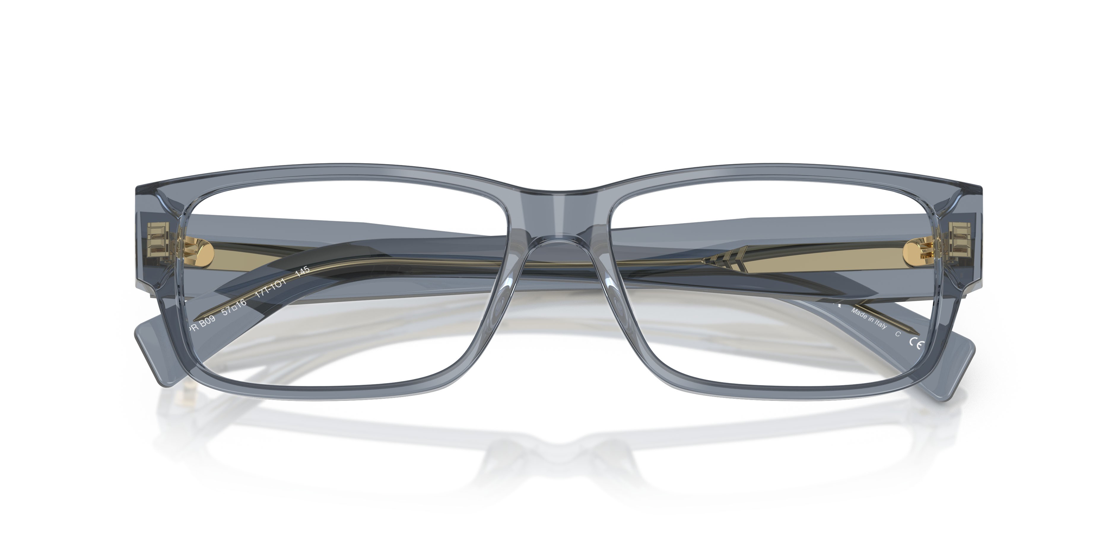 Eyeglasses Prada PR B09V (17T1O1) color transparent ocean shape rectangle lenses lente demo