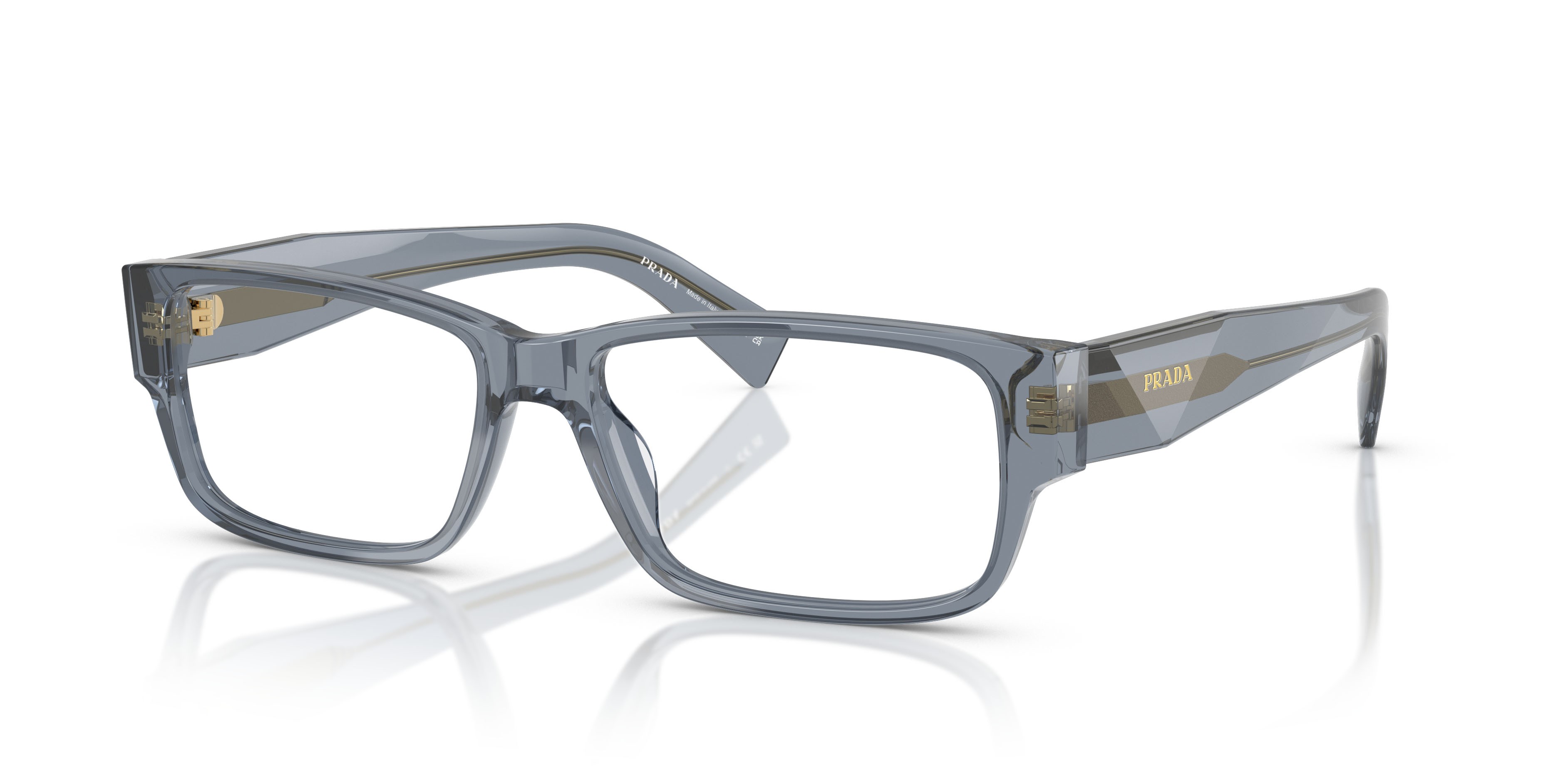 Eyeglasses Prada PR B09V (17T1O1) color transparent ocean shape rectangle lenses lente demo