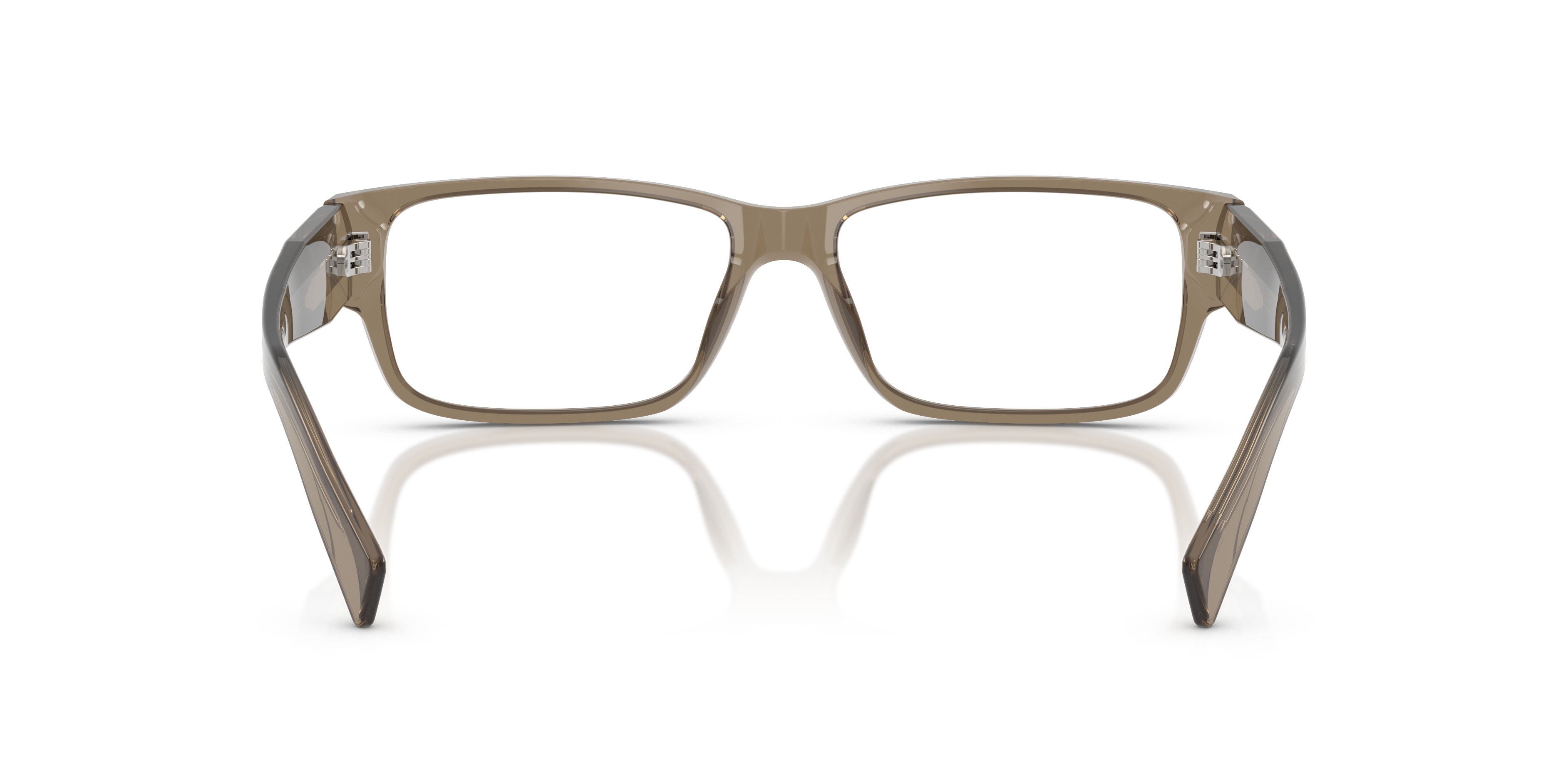 Eyeglasses Prada PR B09V (18T1O1) color terra trasparente shape rectangle lenses lente demo