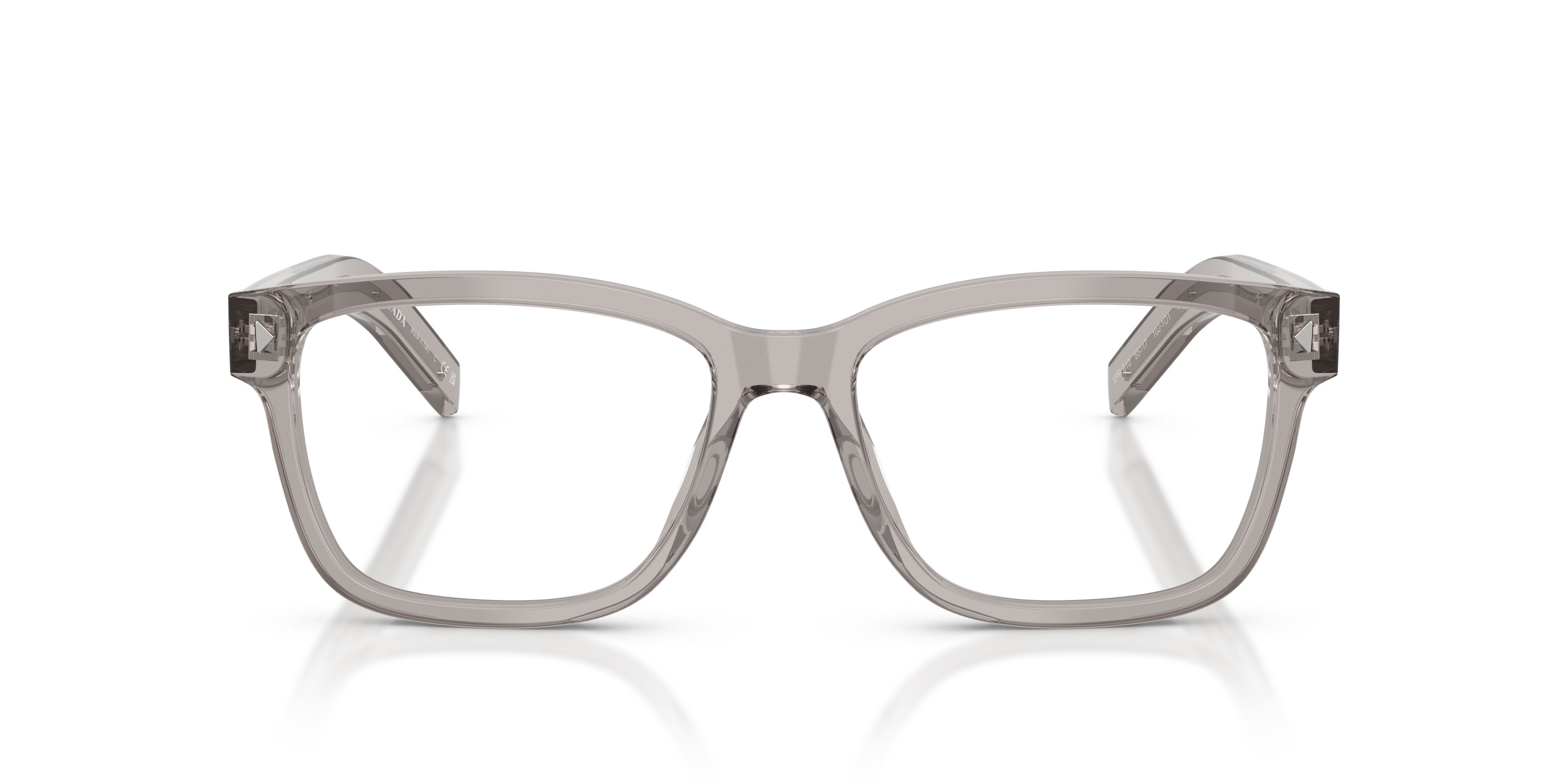Eyeglasses Prada PR B10V (10J1O1) color hematite shape rectangle lenses lente demo