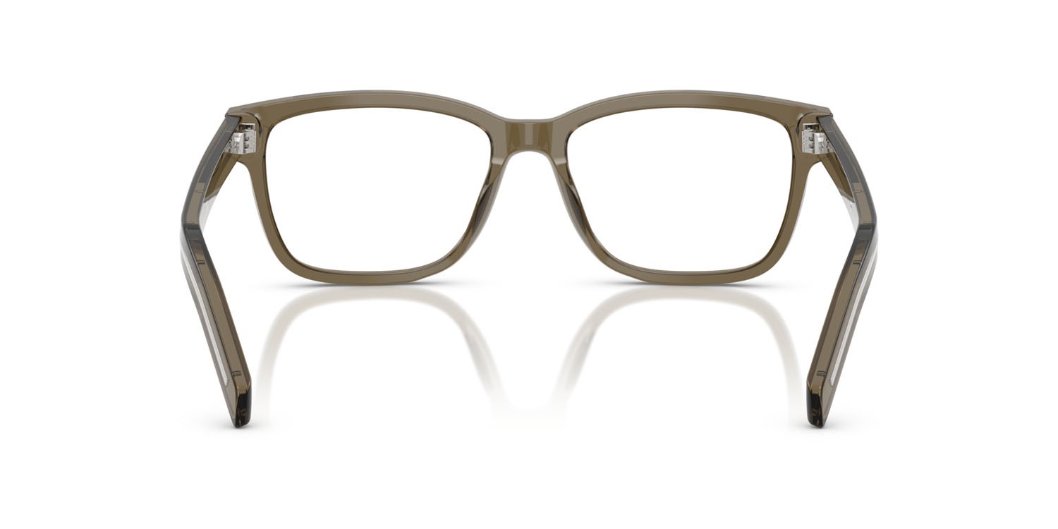 Eyeglasses Prada PR B10V (18T1O1) color marrone trasparente shape rectangle lenses lente demo