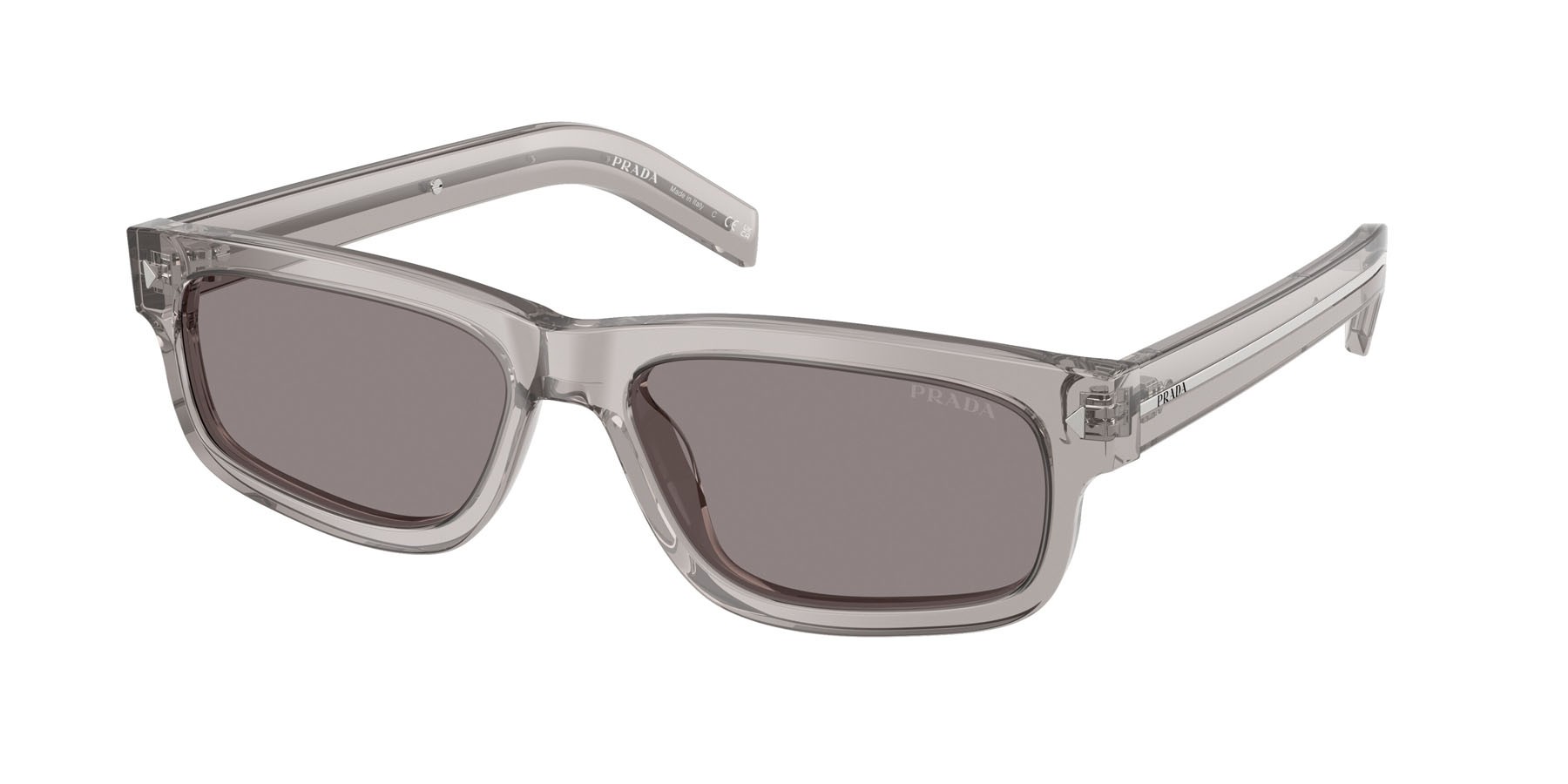Occhiali da sole Prada PR B11S (10J03D) colore hematite forma rettangolare lenti grigio