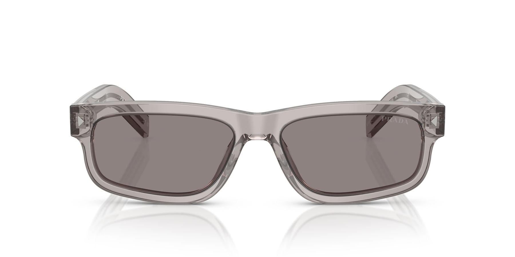Occhiali da sole Prada PR B11S (10J03D) colore hematite forma rettangolare lenti grigio