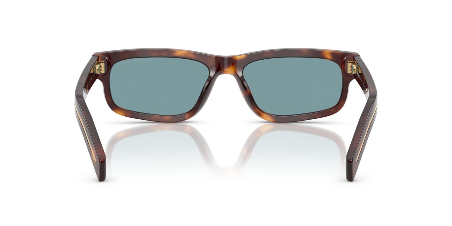 Occhiali da sole Prada PR B11S (15W04D) colore tartarugato classico forma rettangolare lenti polar verde