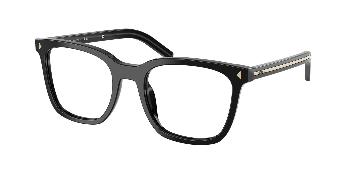 Eyeglasses Prada PR B11V (16K1O1) color nero shape square lenses lente demo