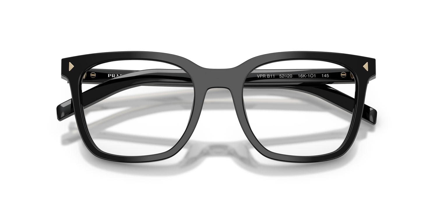 Eyeglasses Prada PR B11V (16K1O1) color nero shape square lenses lente demo