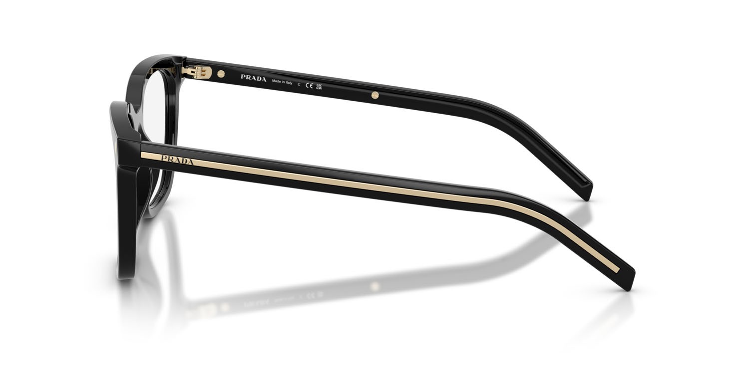 Eyeglasses Prada PR B11V (16K1O1) color nero shape square lenses lente demo