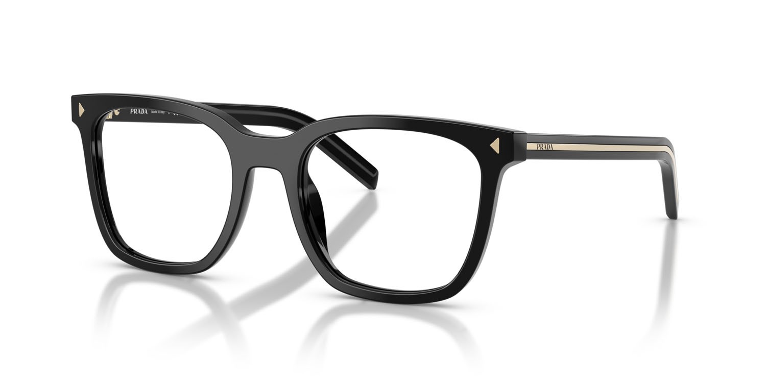 Eyeglasses Prada PR B11V (16K1O1) color nero shape square lenses lente demo
