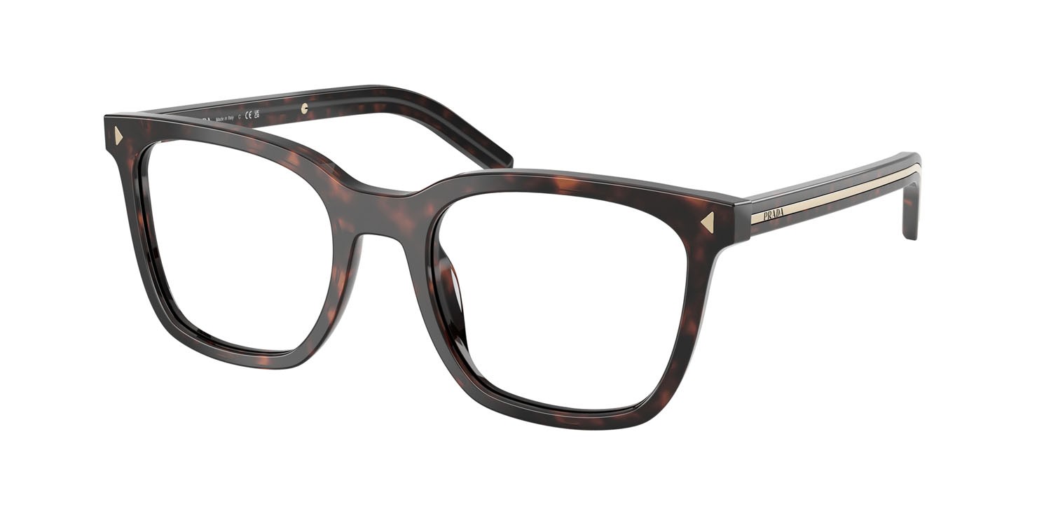 Eyeglasses Prada PR B11V (17N1O1) color root tartarugato shape square lenses lente demo