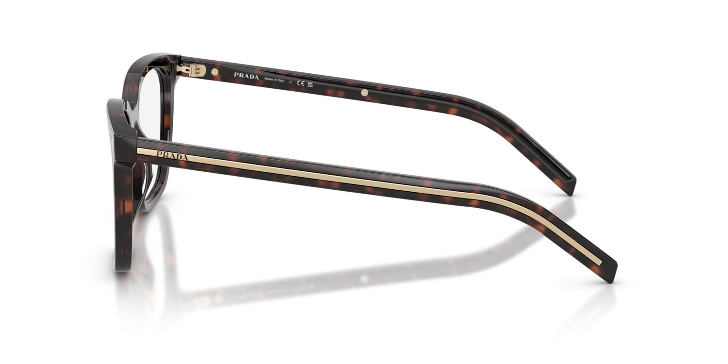 Eyeglasses Prada PR B11V (17N1O1) color root tartarugato shape square lenses lente demo