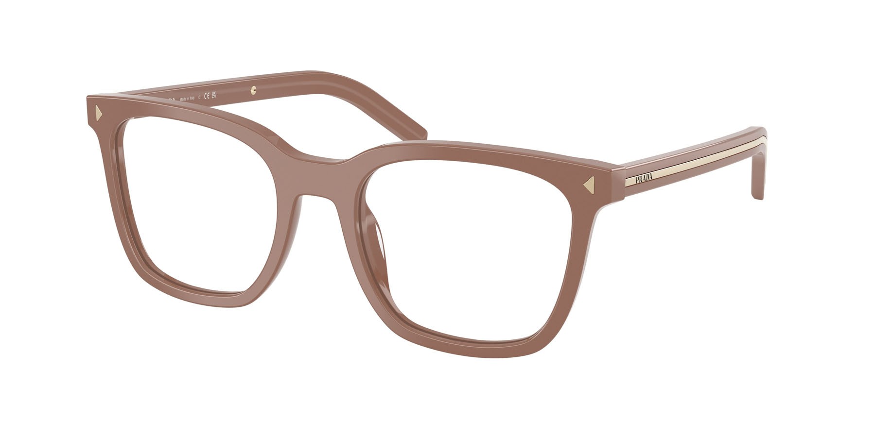 Eyeglasses Prada PR B11V (28D1O1) color pecan shape square lenses lente demo