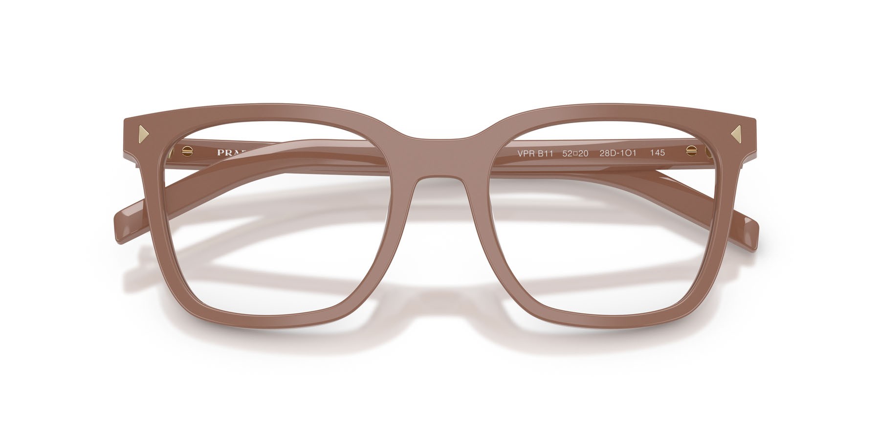 Eyeglasses Prada PR B11V (28D1O1) color pecan shape square lenses lente demo