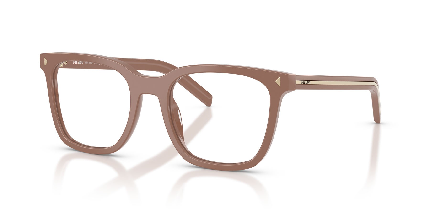 Eyeglasses Prada PR B11V (28D1O1) color pecan shape square lenses lente demo