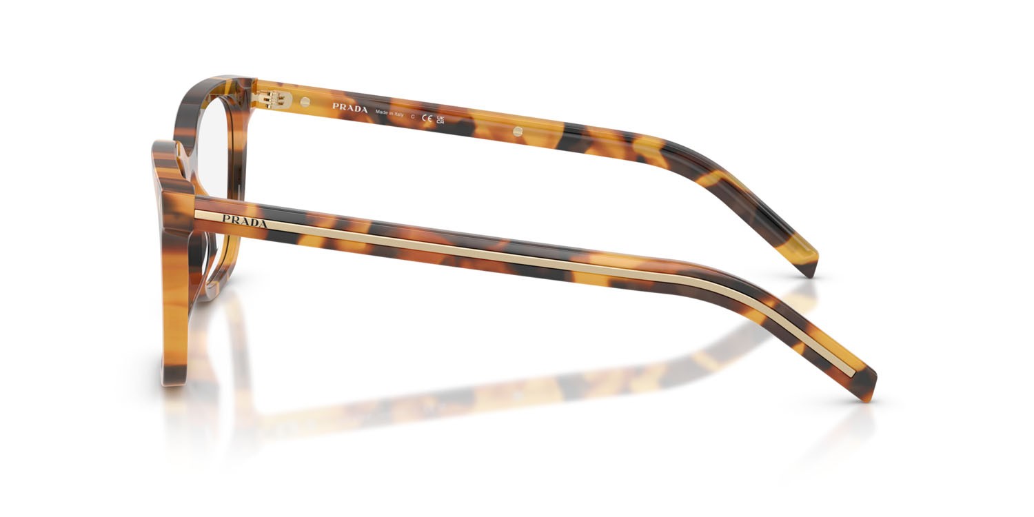 Eyeglasses Prada PR B11V (29C1O1) color tortoise cannella shape square lenses lente demo