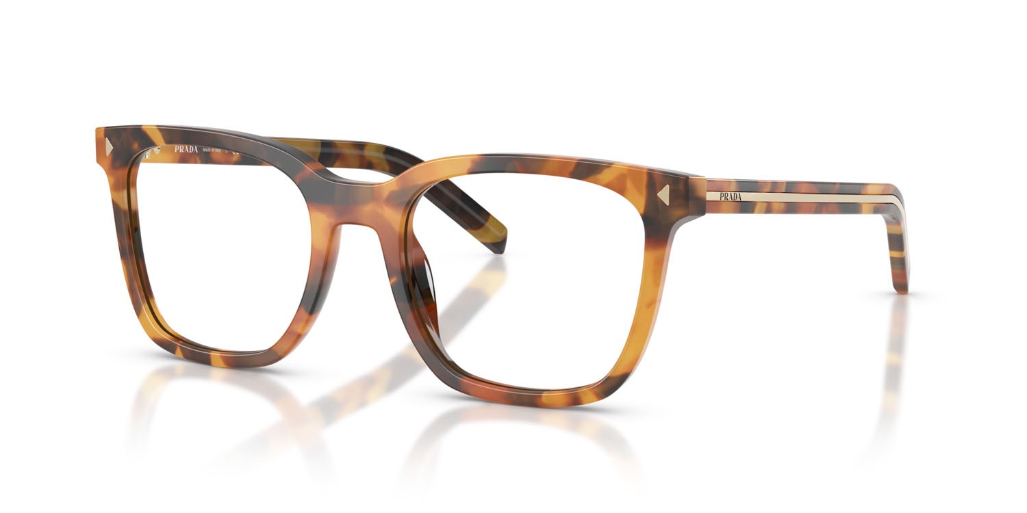 Eyeglasses Prada PR B11V (29C1O1) color tortoise cannella shape square lenses lente demo