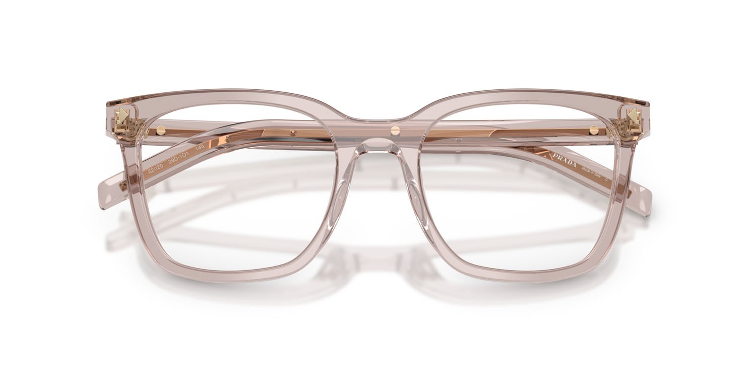 Eyeglasses Prada PR B11V (29D1O1) color malva freddo shape square lenses lente demo