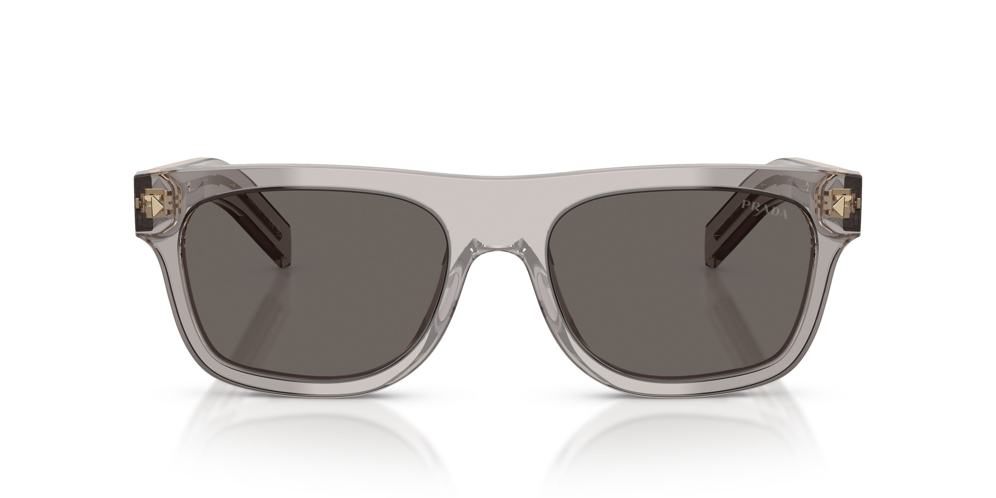 Occhiali da sole Prada PR B12S (10J70Z) colore hematite forma quadrato lenti grigio scuro