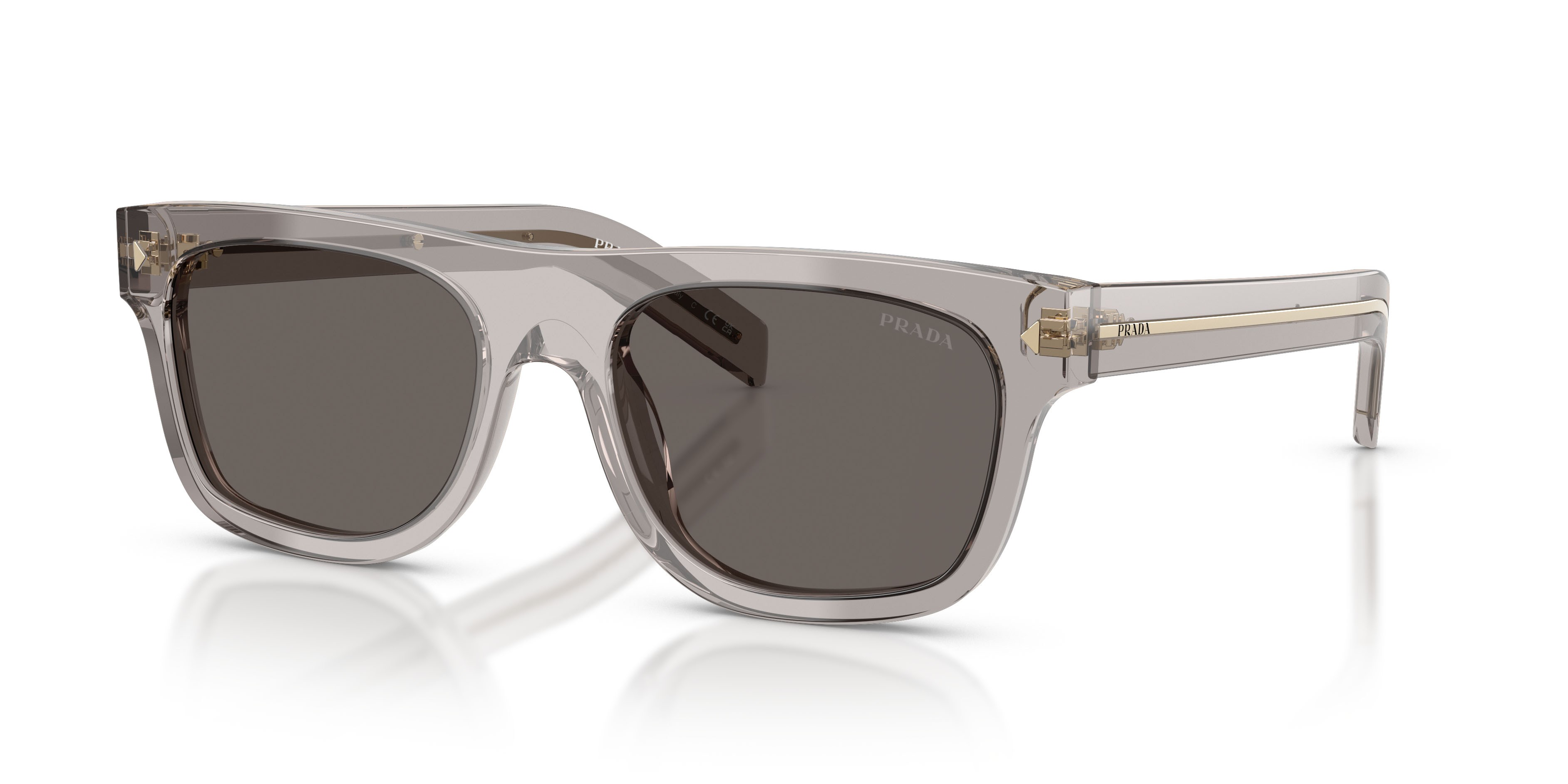Occhiali da sole Prada PR B12S (10J70Z) colore hematite forma quadrato lenti grigio scuro