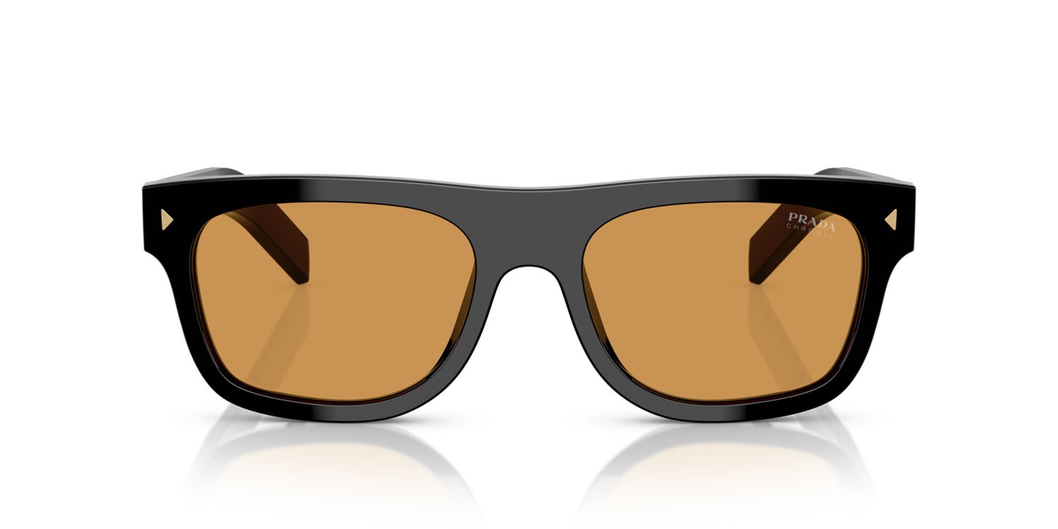 Occhiali da sole Prada PR B12S (16K60F) colore nero forma quadrato lenti fotocromatica marrone