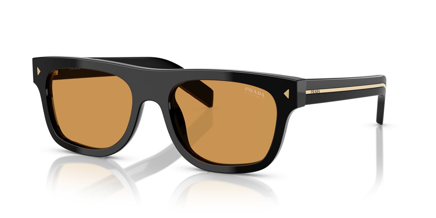 Occhiali da sole Prada PR B12S (16K60F) colore nero forma quadrato lenti fotocromatica marrone