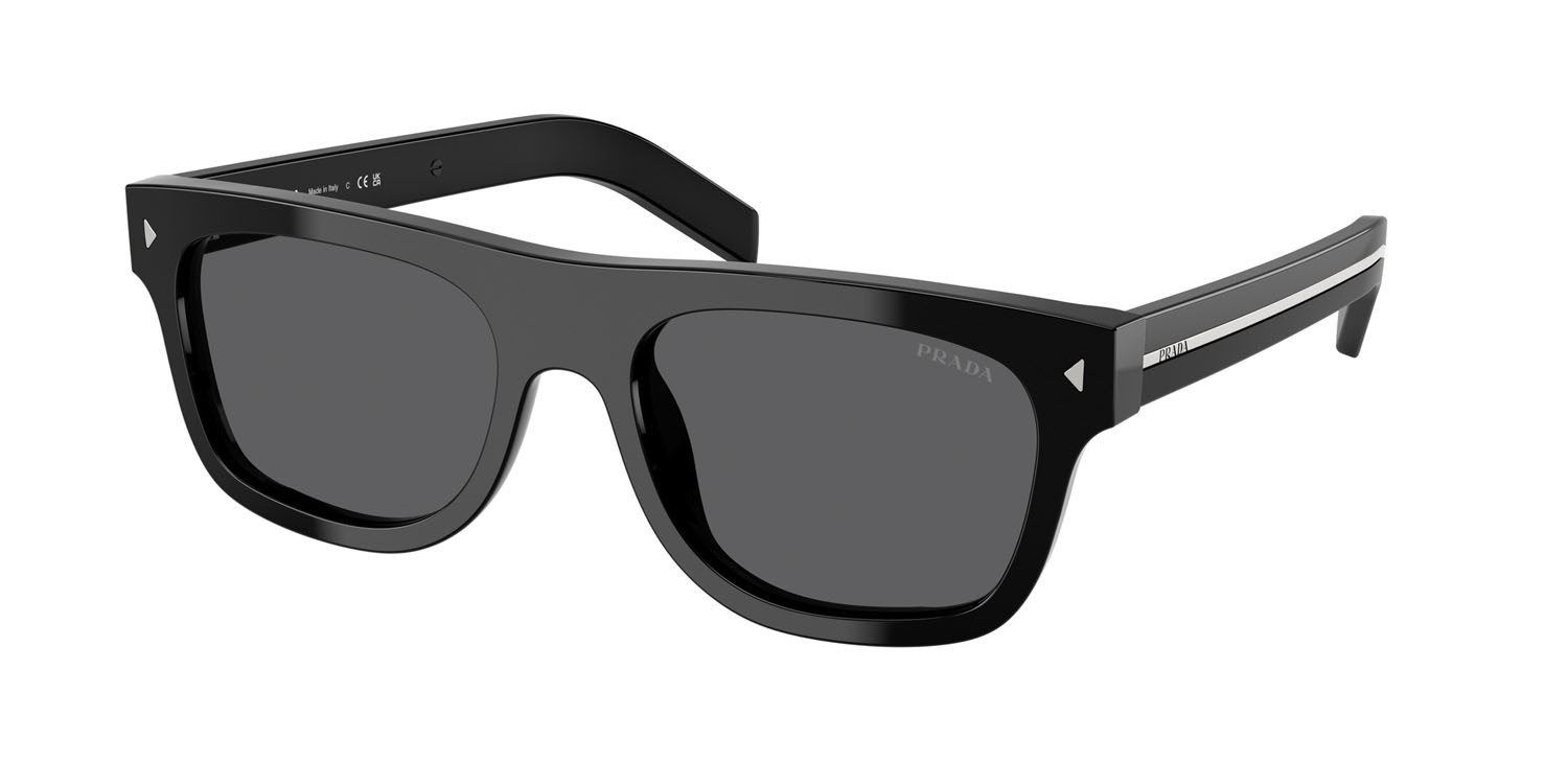 Occhiali da sole Prada PR B12S (16K731) colore nero forma quadrato lenti grigio scuro