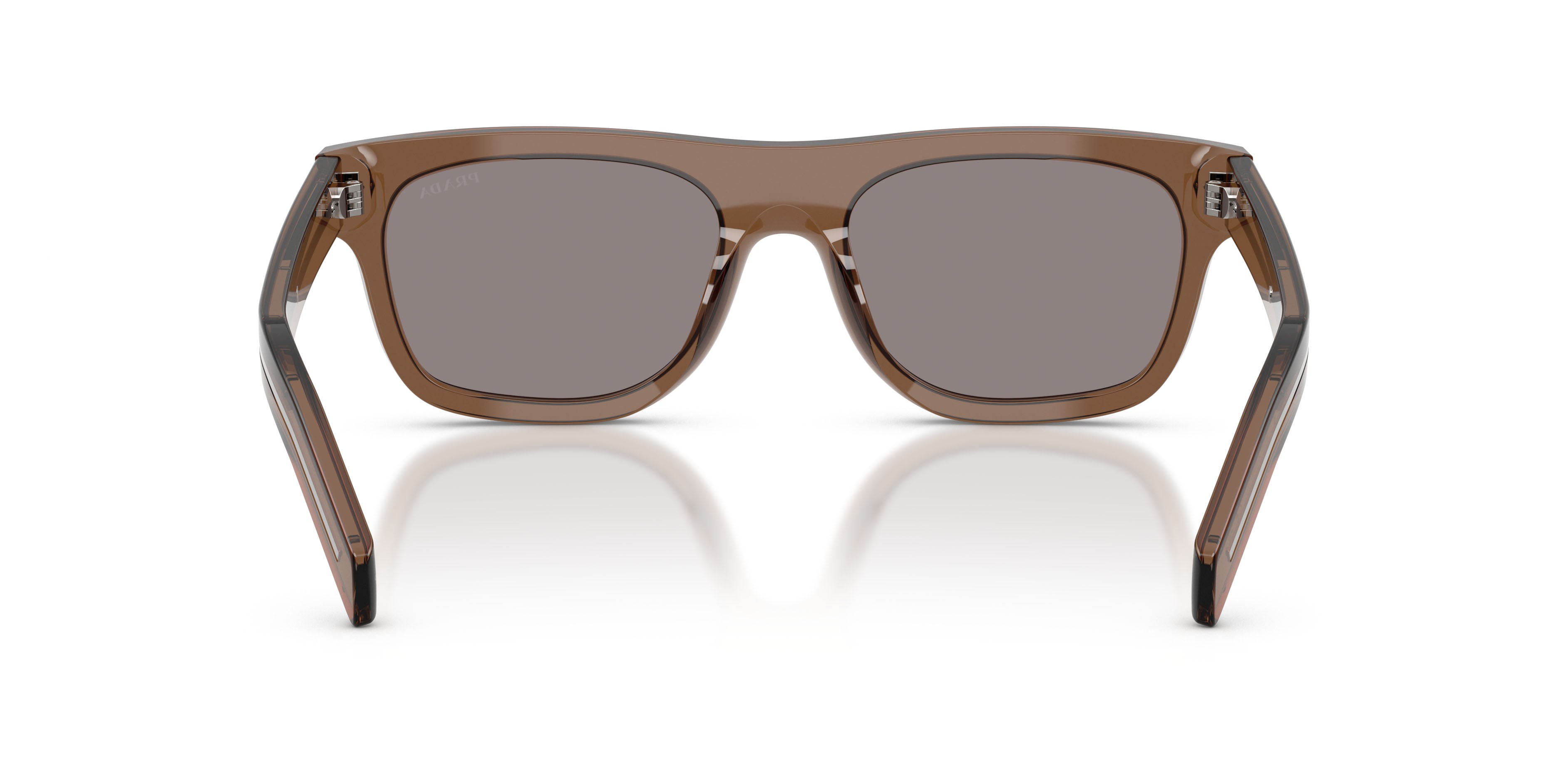 Occhiali da sole Prada PR B12S (28I03D) colore argilla trasparente forma quadrato lenti grigio