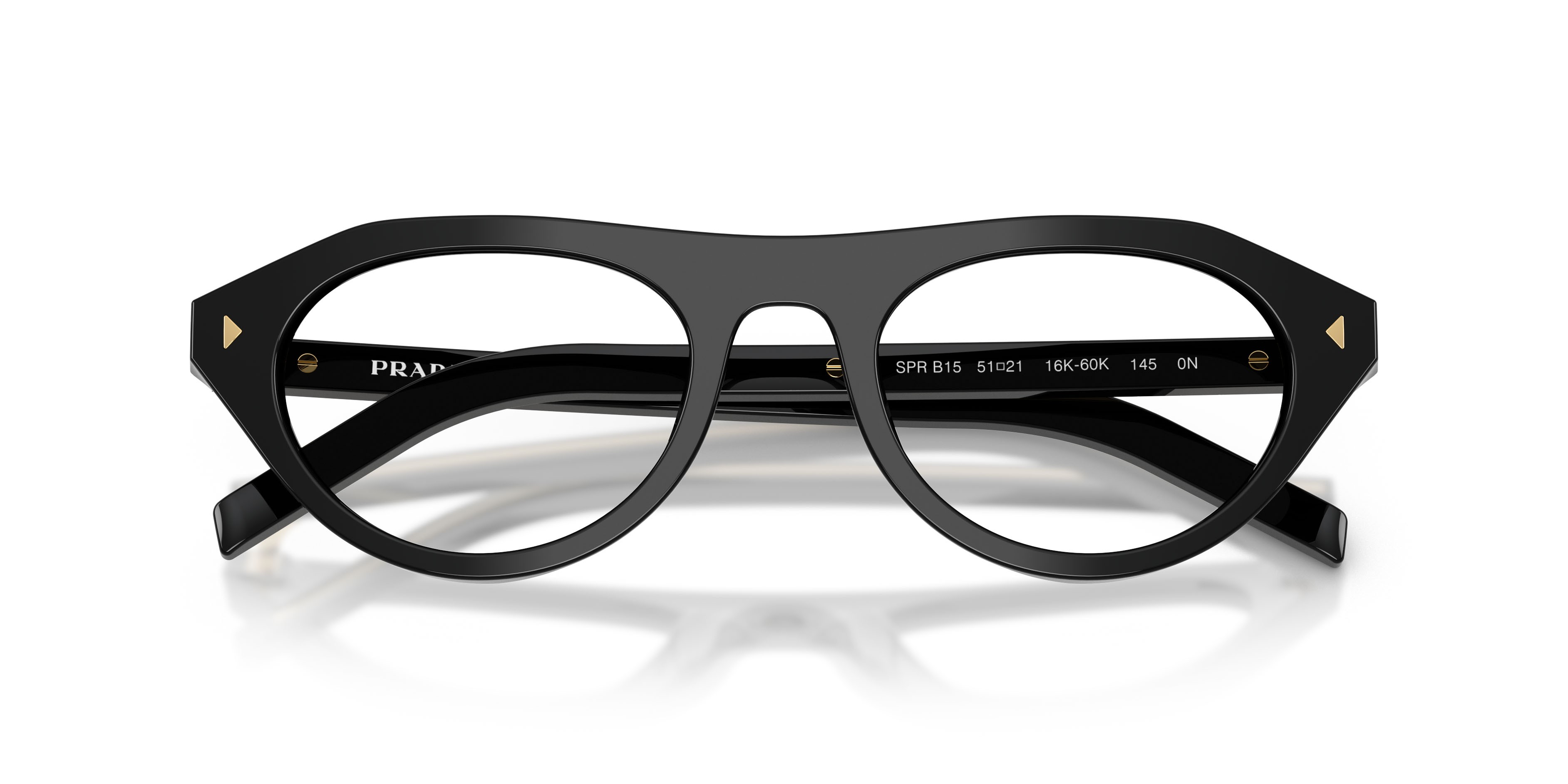 Sunglasses Prada PR B15S (16K60K) color nero shape irregular lenses filtro per luce blu-viola
