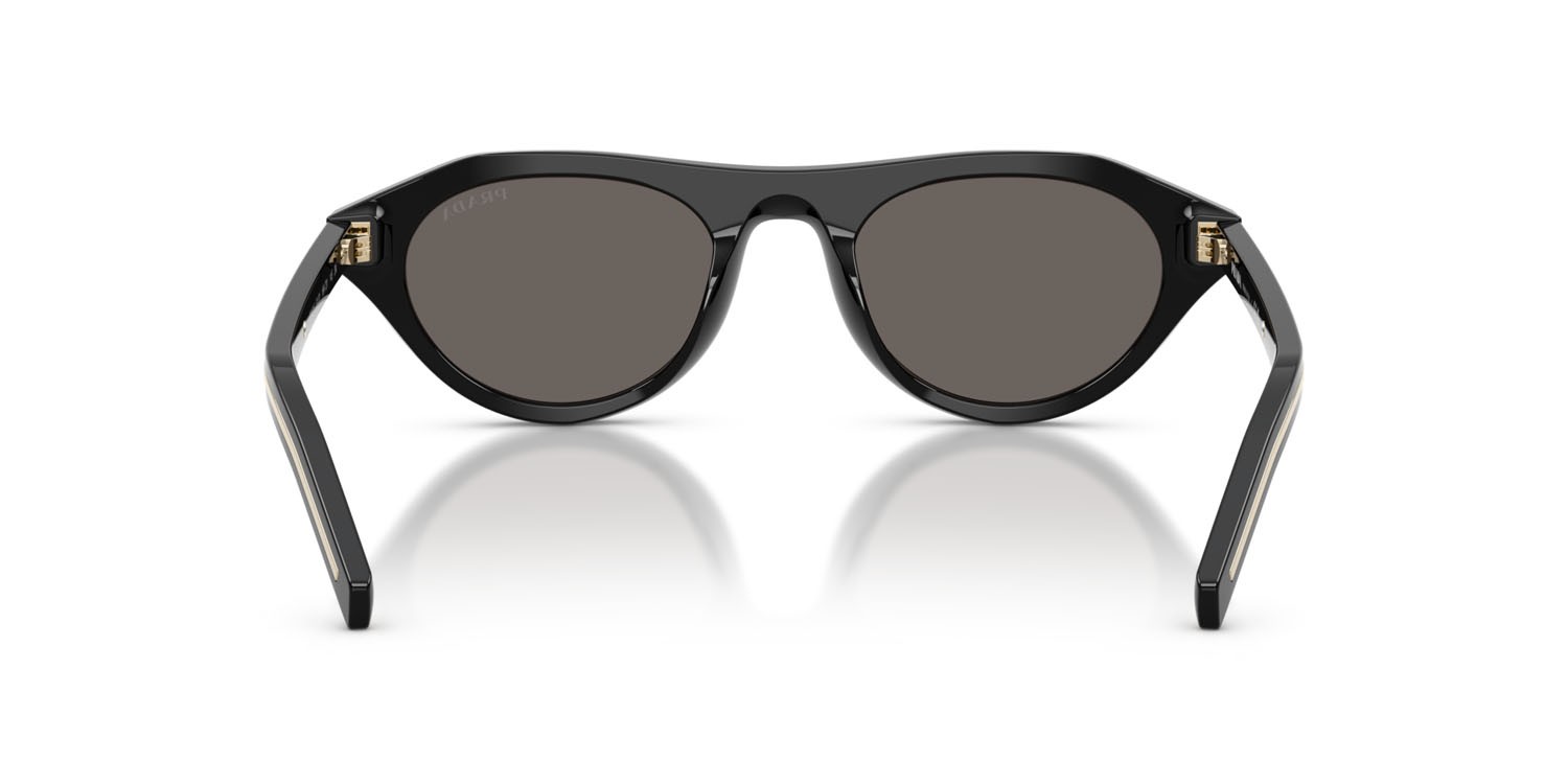 Sunglasses Prada PR B15S (16K731) color nero shape irregular lenses grigio scuro