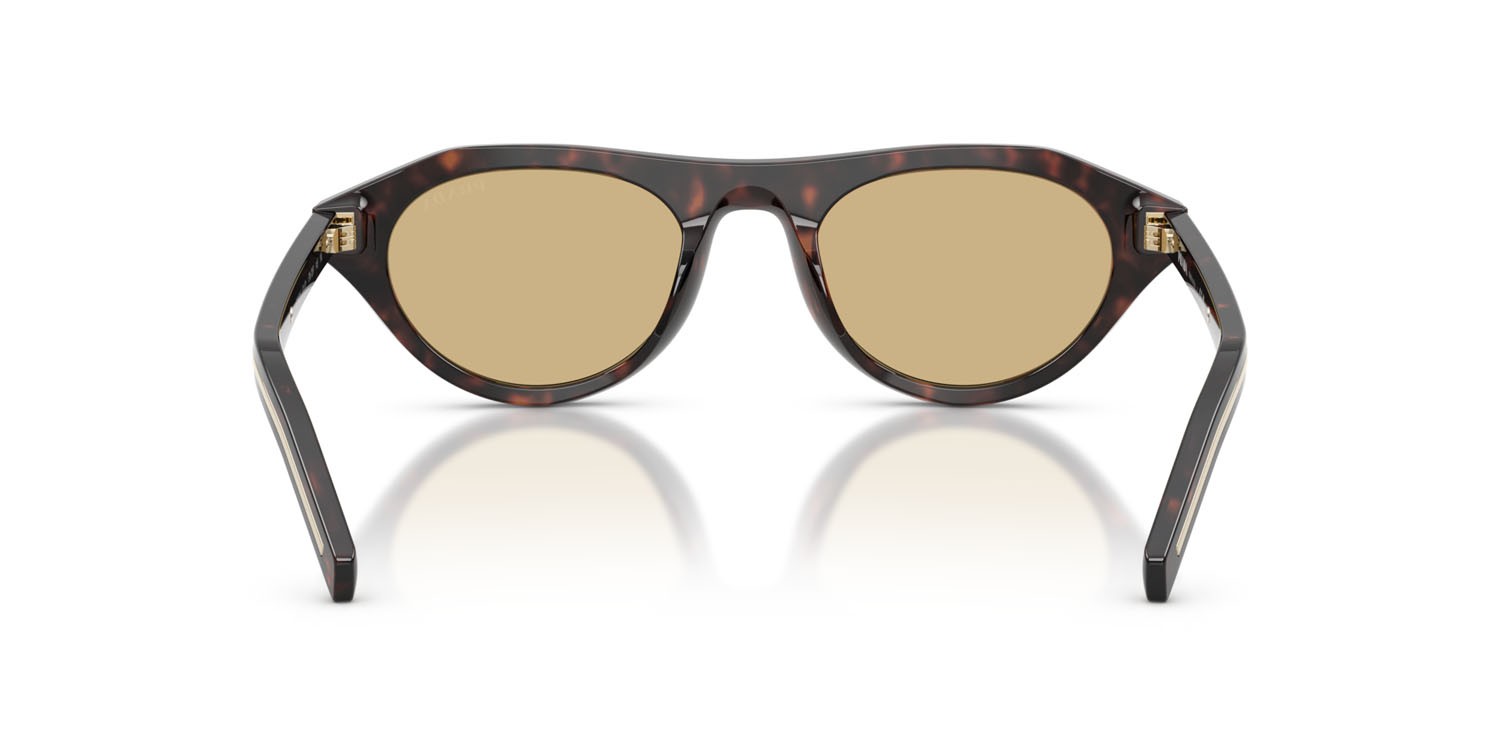 Sunglasses Prada PR B15S (17N70R) color root tartarugato shape irregular lenses marrone chiaro