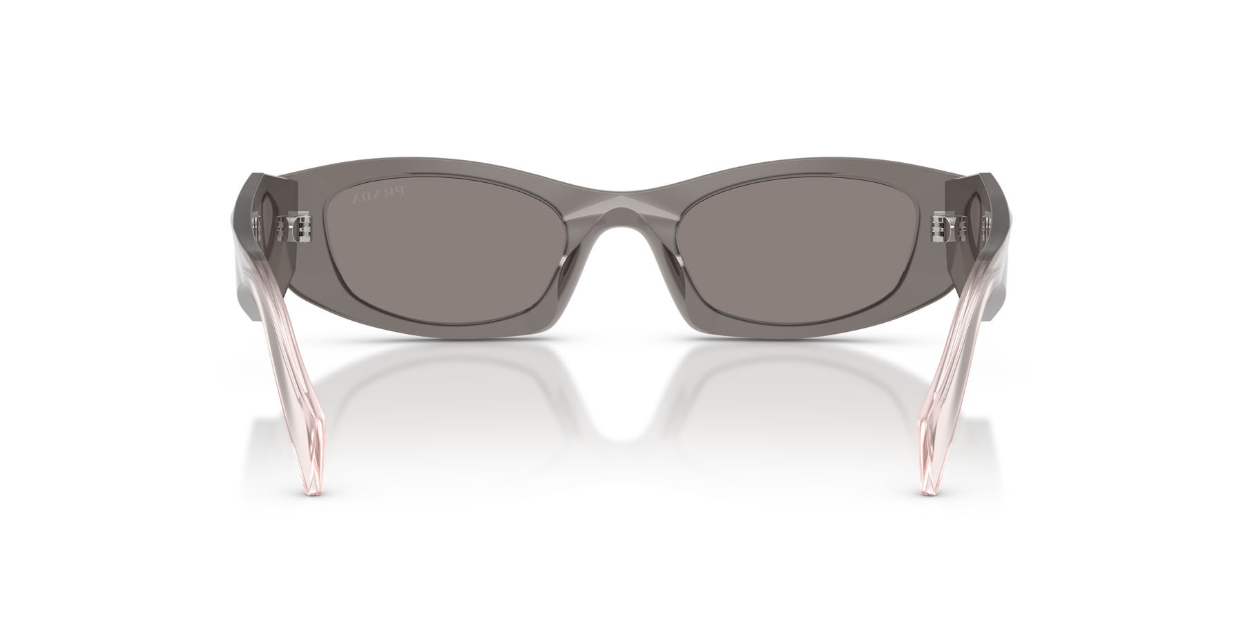 Sunglasses Prada PR B16S (20F80Q) color grigio shape oval lenses grigio scuro