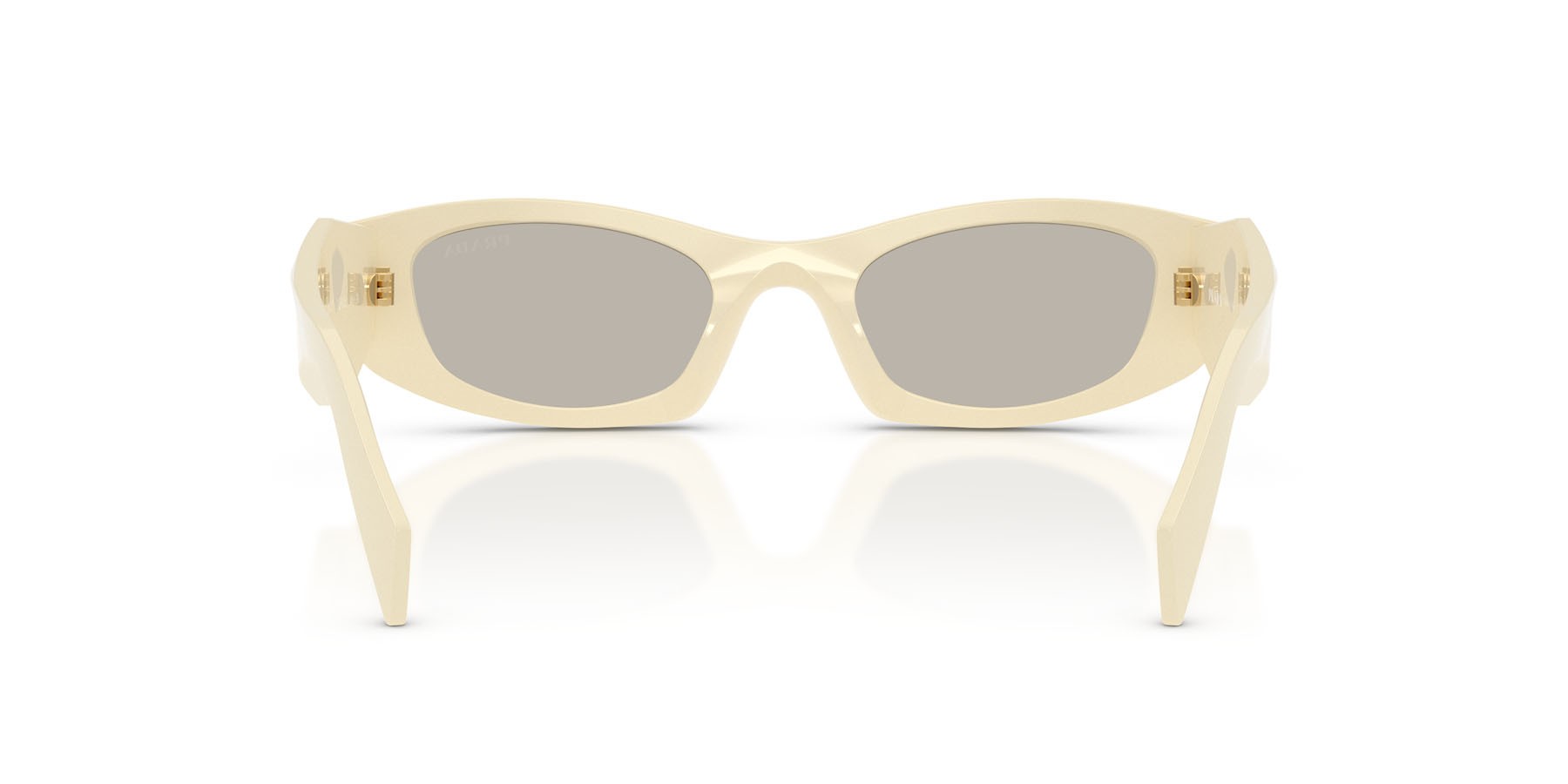 Sunglasses Prada PR B16S (21D5J2) color white milk shape oval lenses marrone chiaro