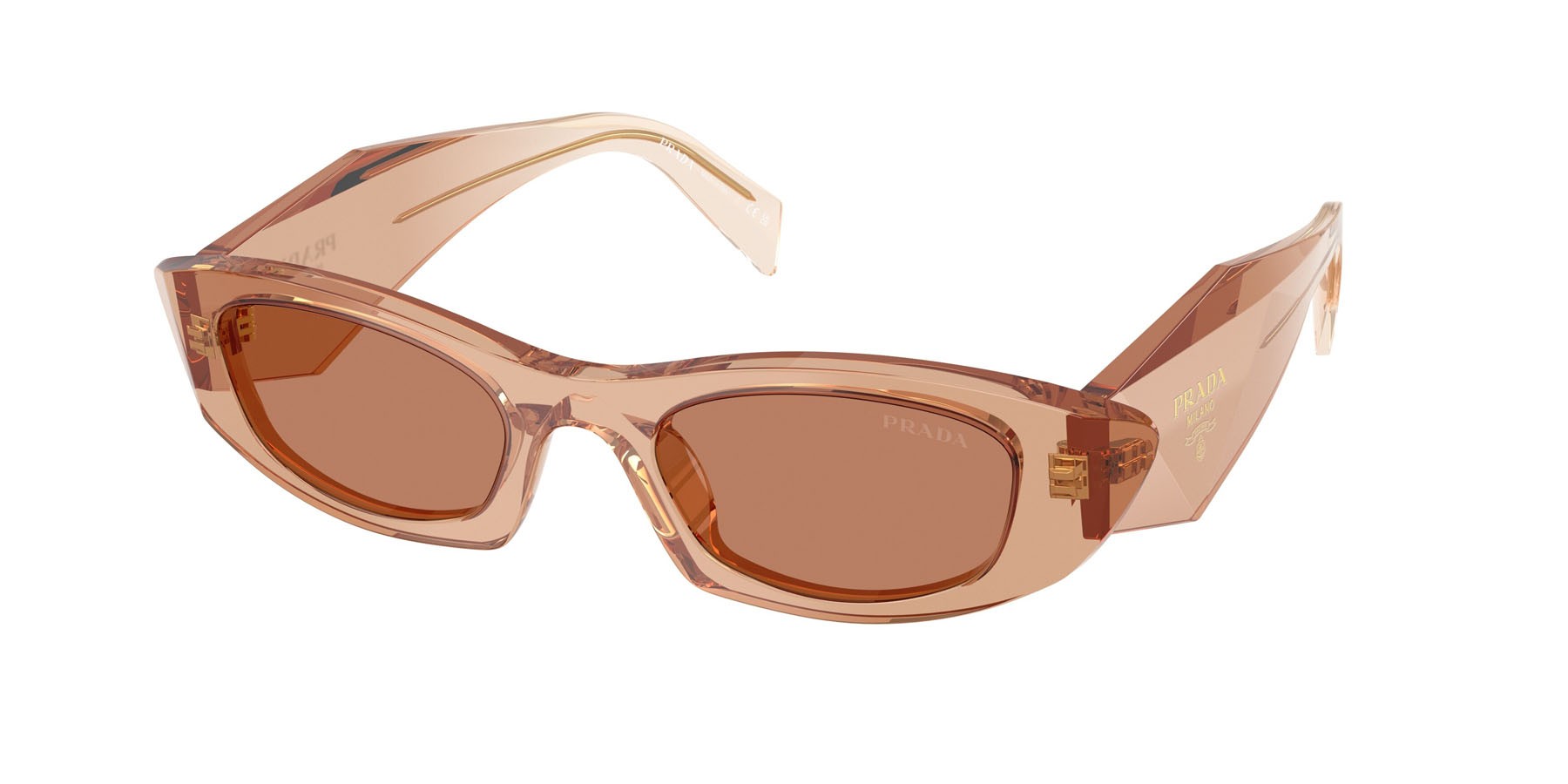 Occhiali da sole Prada PR B16S (28E90Q) colore cioccolato forma ovale lenti marrone
