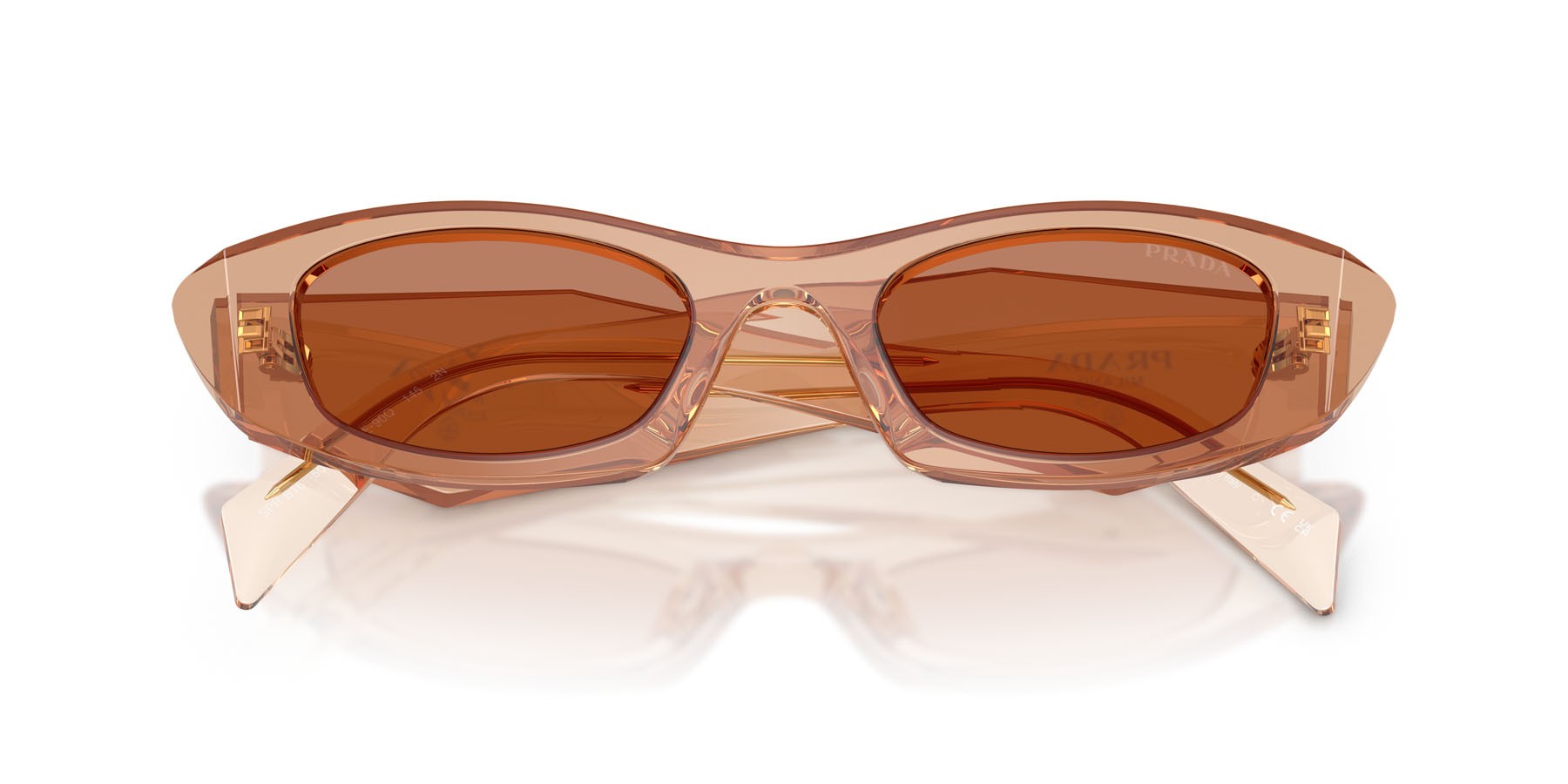 Occhiali da sole Prada PR B16S (28E90Q) colore cioccolato forma ovale lenti marrone