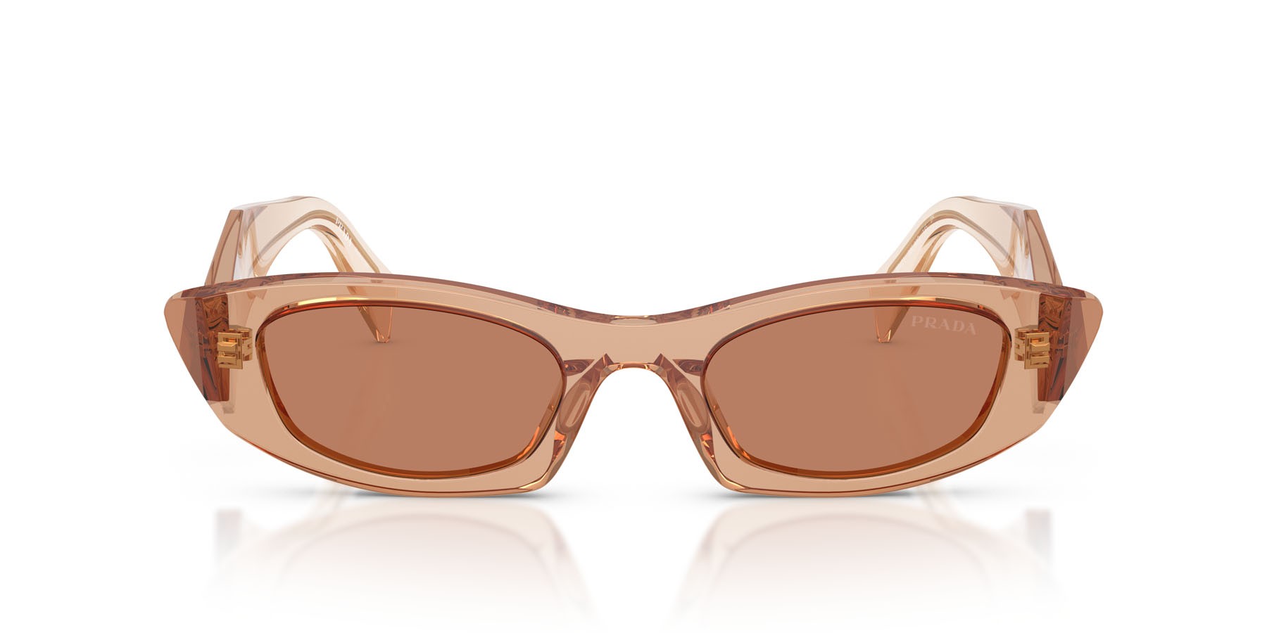 Occhiali da sole Prada PR B16S (28E90Q) colore cioccolato forma ovale lenti marrone
