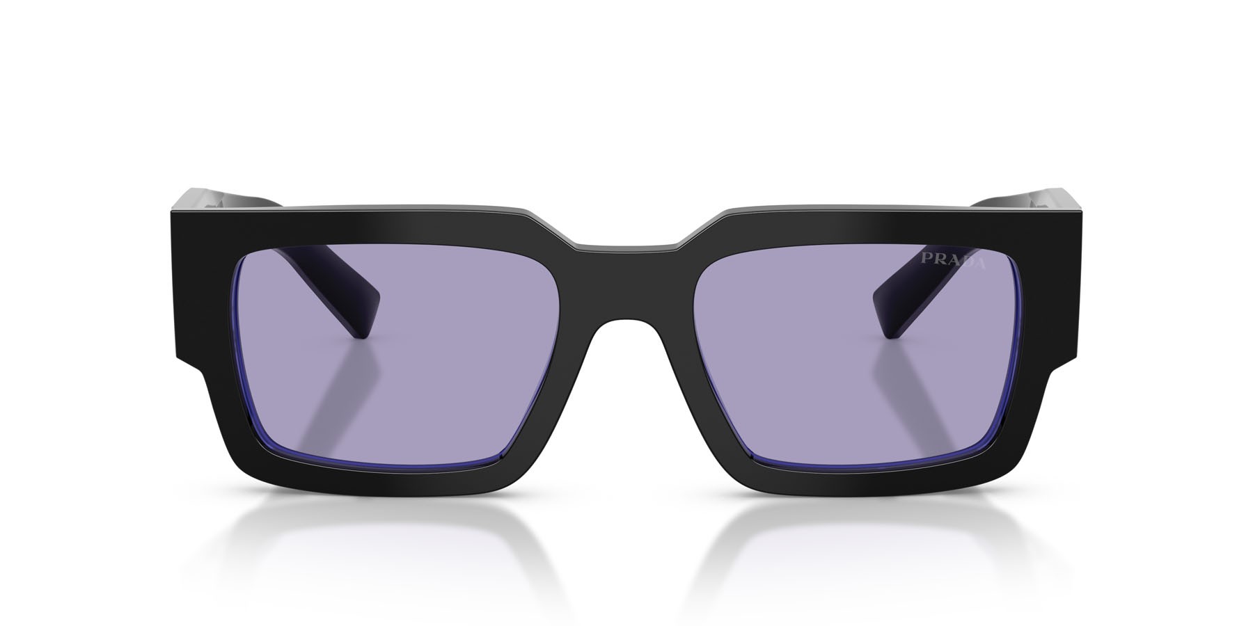 Occhiali da sole Prada PR B17S (16K01O) colore nero/violetto forma rettangolare lenti viola