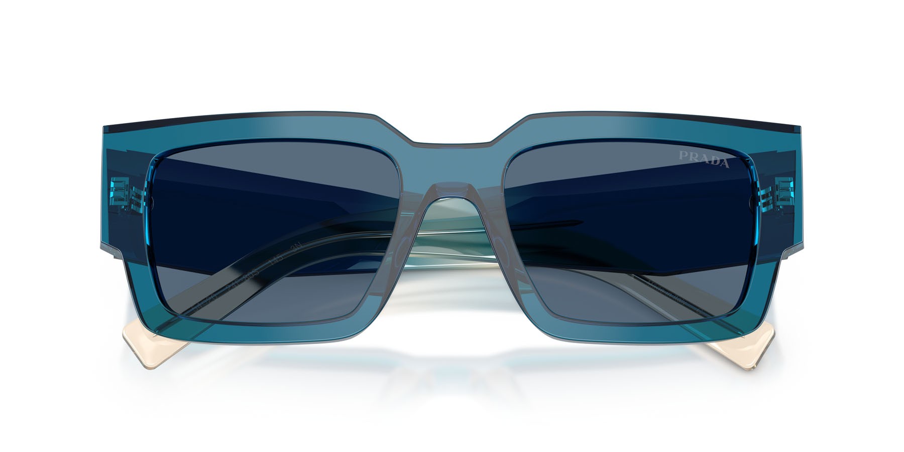 Sunglasses Prada PR B17S (24F80S) color blu shape rectangle lenses blu scuro