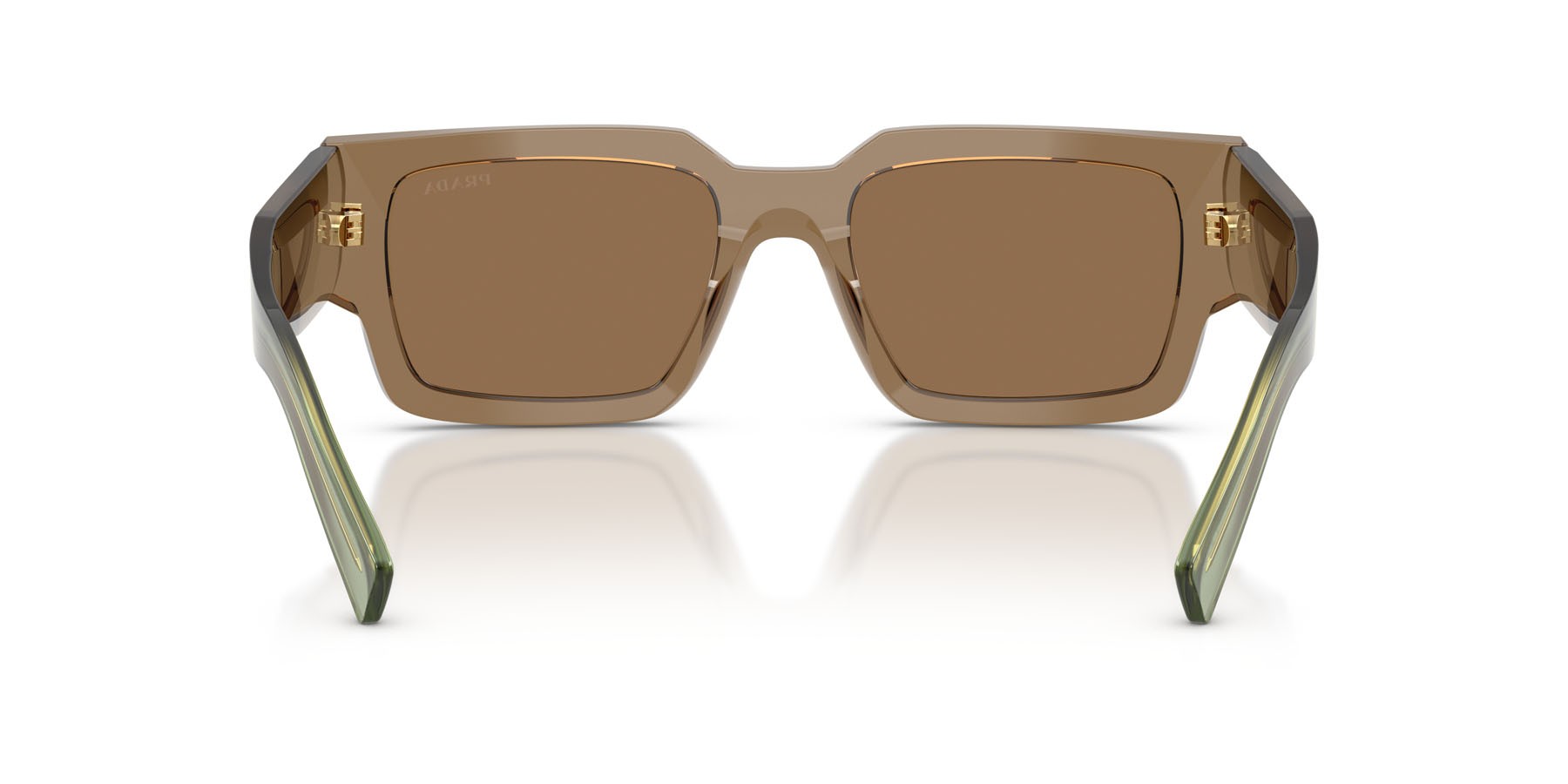 Occhiali da sole Prada PR B17S (29E90F) colore terra forma rettangolare lenti marrone chiaro
