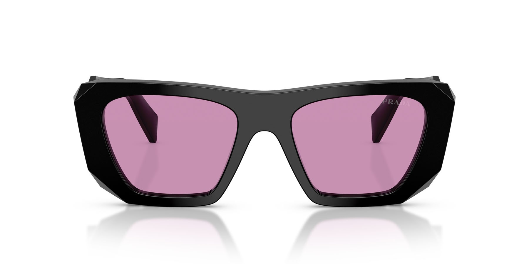 Occhiali da sole Prada PR B18S (16K30G) colore nero forma quadrato lenti violetto