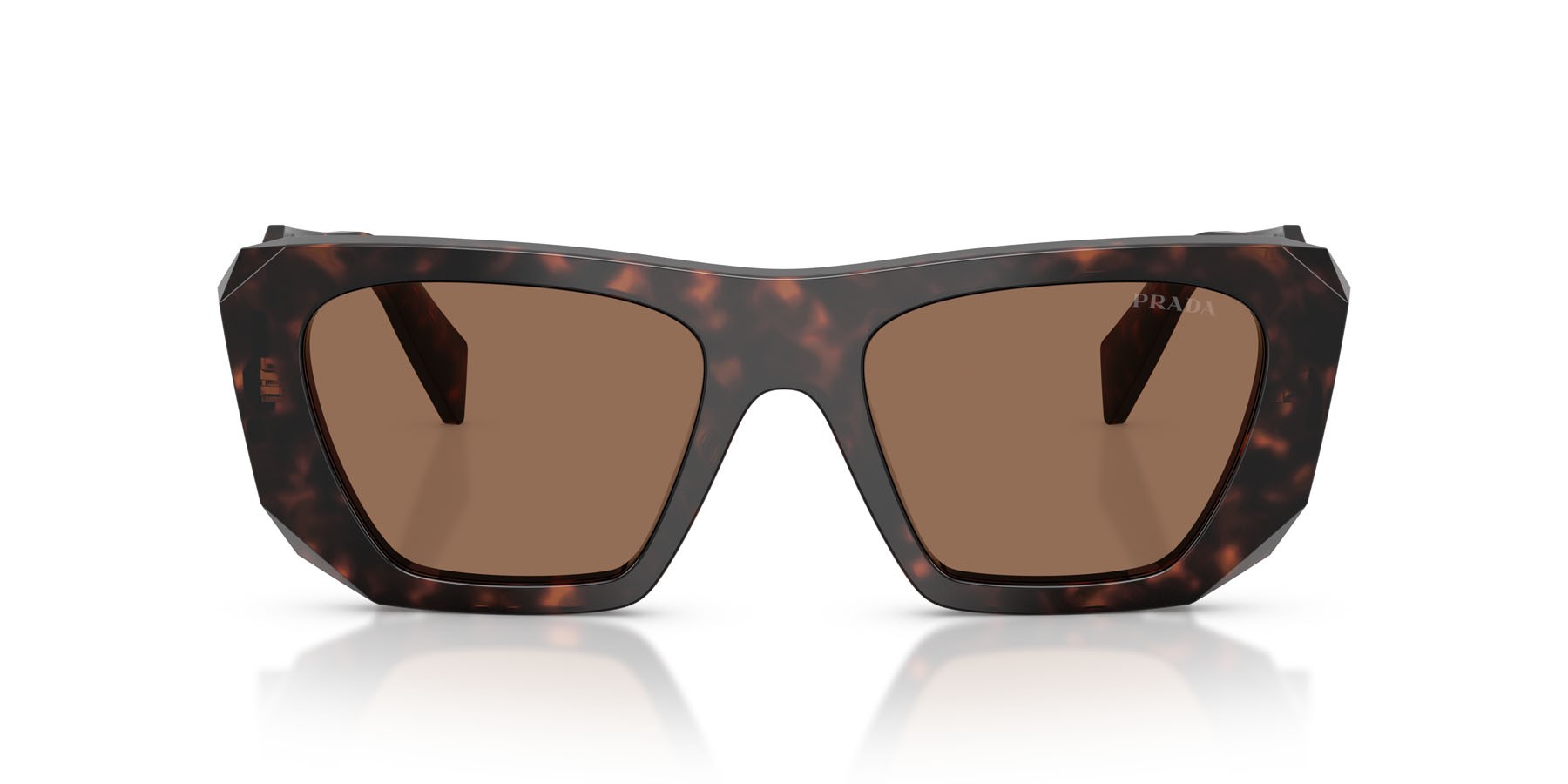Sunglasses Prada PR B18S (17N06B) color root tartarugato shape square lenses marrone scuro