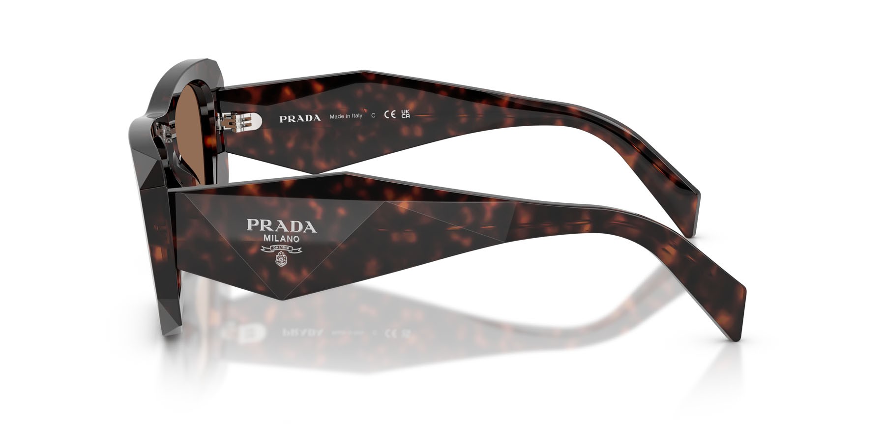 Sunglasses Prada PR B18S (17N06B) color root tartarugato shape square lenses marrone scuro