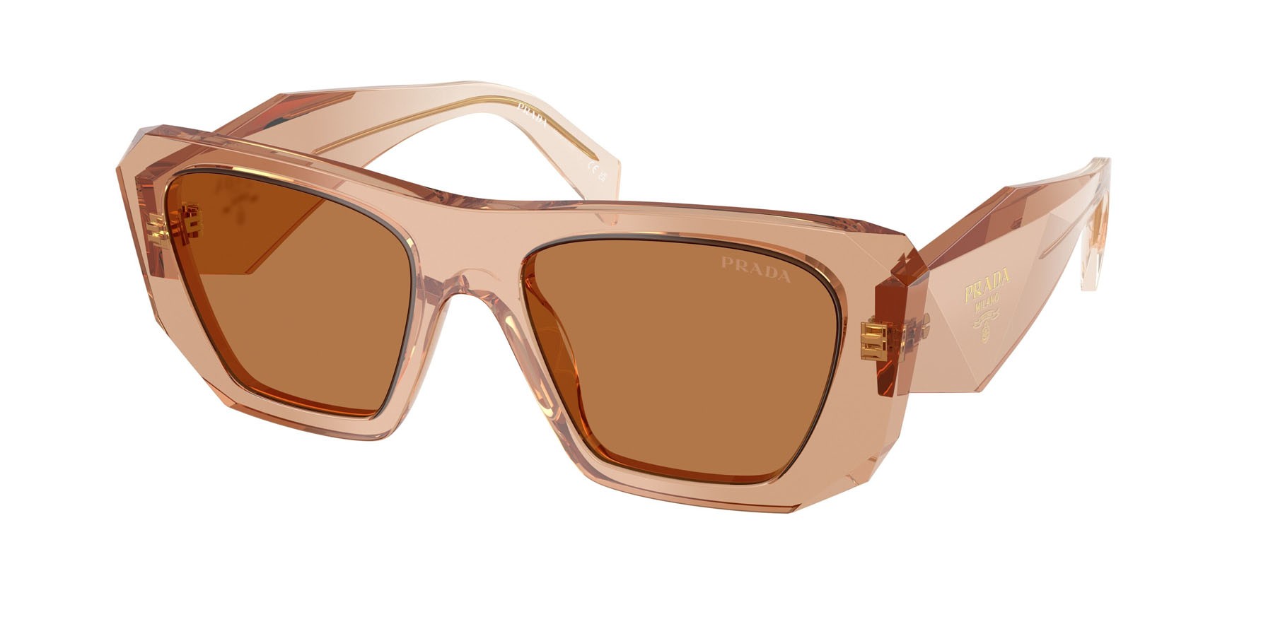 Sunglasses Prada PR B18S (28E90Q) color cioccolato shape square lenses marrone