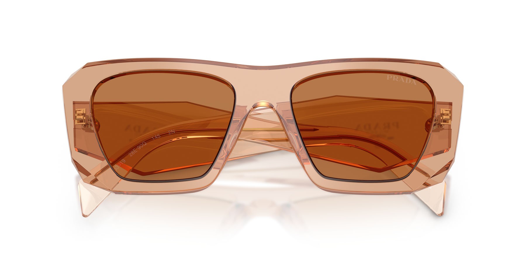 Sunglasses Prada PR B18S (28E90Q) color cioccolato shape square lenses marrone
